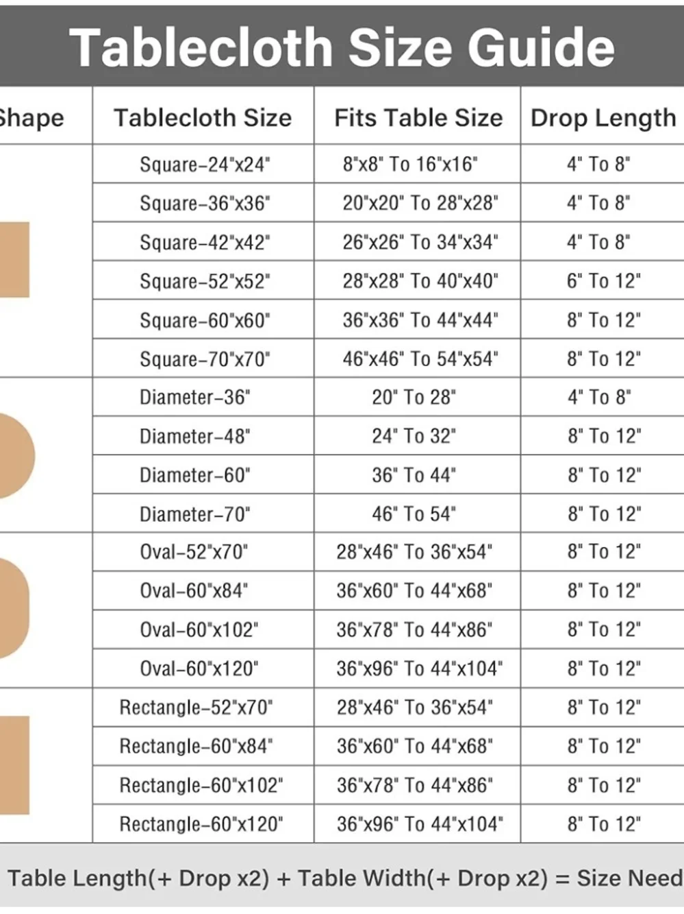 Linen-Style Beige Grid Tablecloth - Home Dining Oval 52 X 70